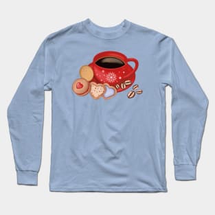 Christmas Coffee Mug And Cookies. Long Sleeve T-Shirt